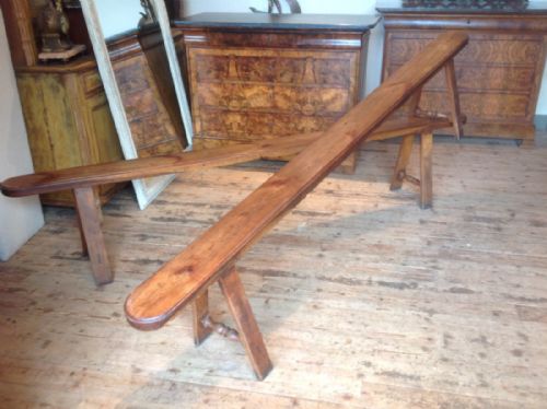 Pair of French Fruitwood Benches