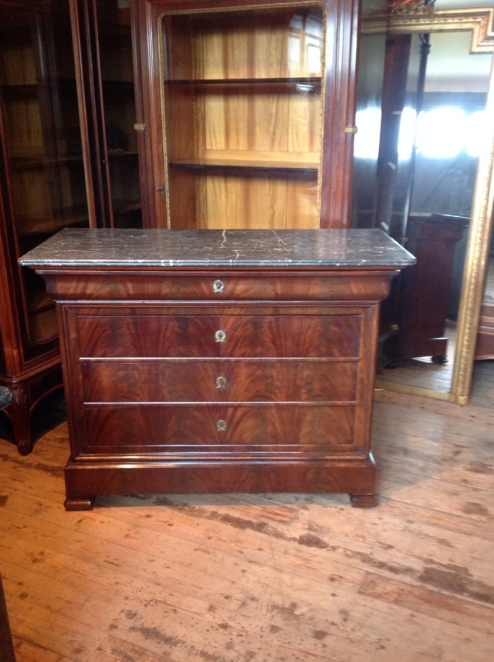 French mahogany chest  of drawers 