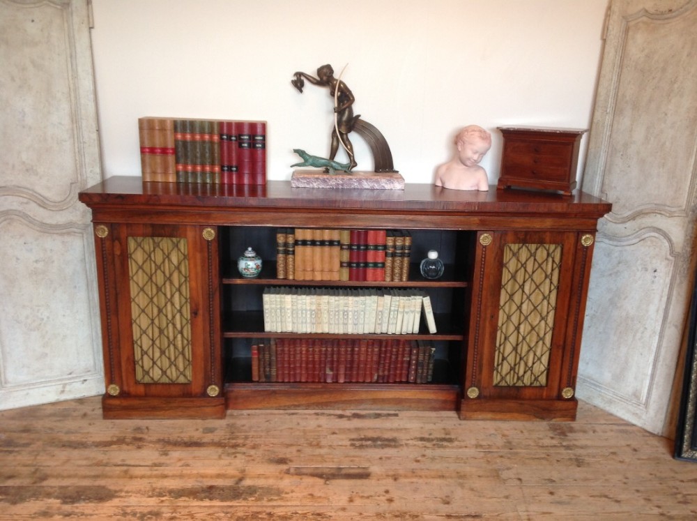 Regency rosewood open bookcase