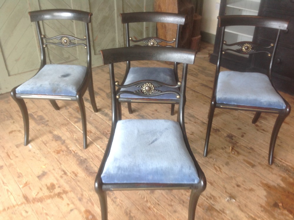 Four regancy painted chairs View II