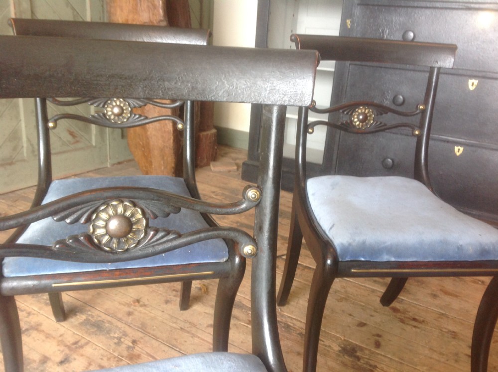 Four regancy painted chairs View VI