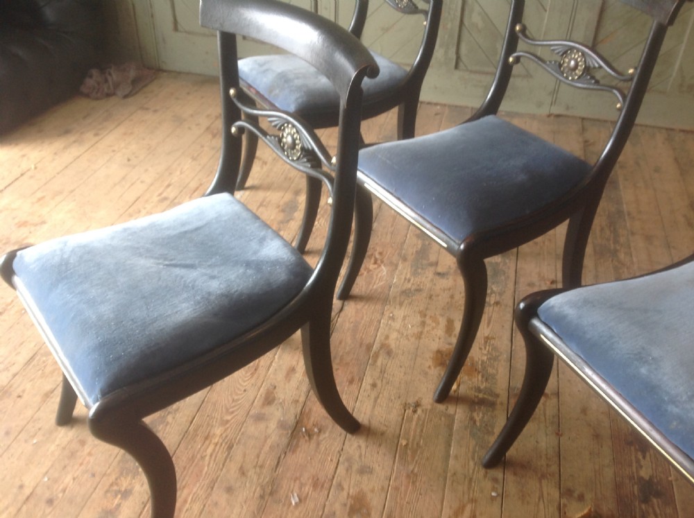 Four regancy painted chairs View VII