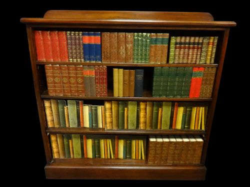 Very Good Walnut Adjustable Open Library Bookcase