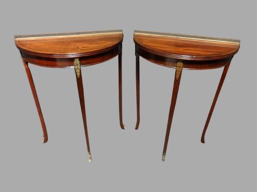 Near Pair Mahogany Console Tables