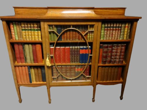 Top Quality Inlaid Satinwood Adjustable Bookcase