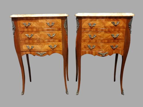 Pair Oversized French Lamp Bedside Chests of Drawers