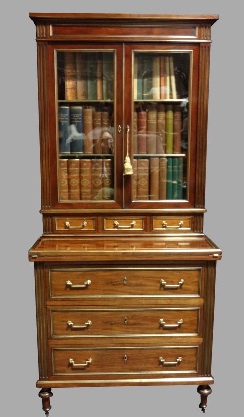 Wonderful Dwarf French Empire Bookcase with Desk
