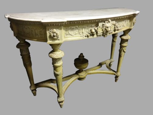 Superb English Regency Gesso and Painted Zinc  Planter Console Table
