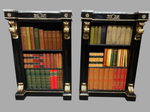 Pair Empire Period Dwarf Bookcases