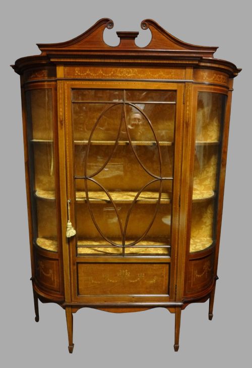 Outstanding Mahogany Inlaid Display Cabinet