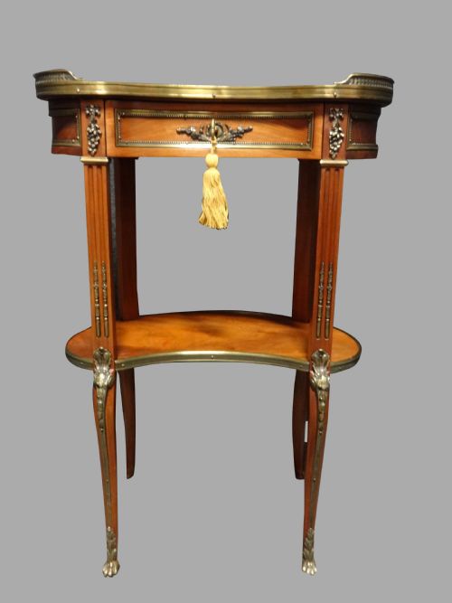 Very Good French Mahogany and Marble Side Table