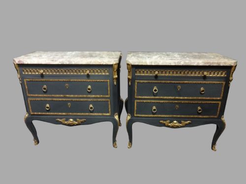 Very Good Pair of French Ormolu Commode Chest of Drawers