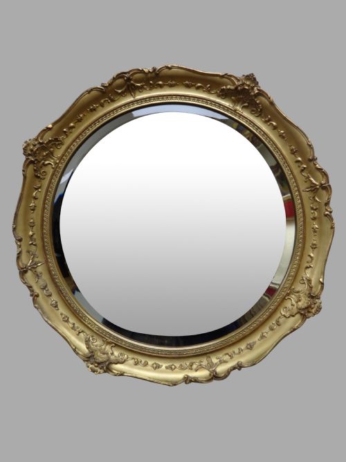 Victorian Round Gilt Mirror