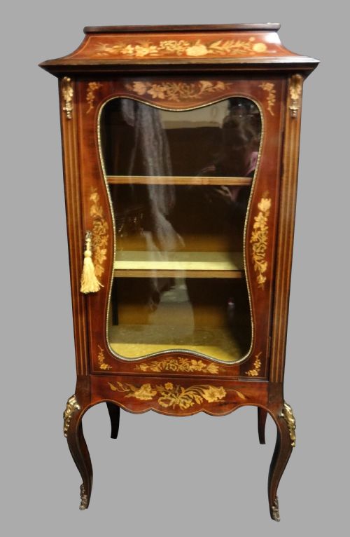 Very Good Victorian Marquetry Display Cabinet