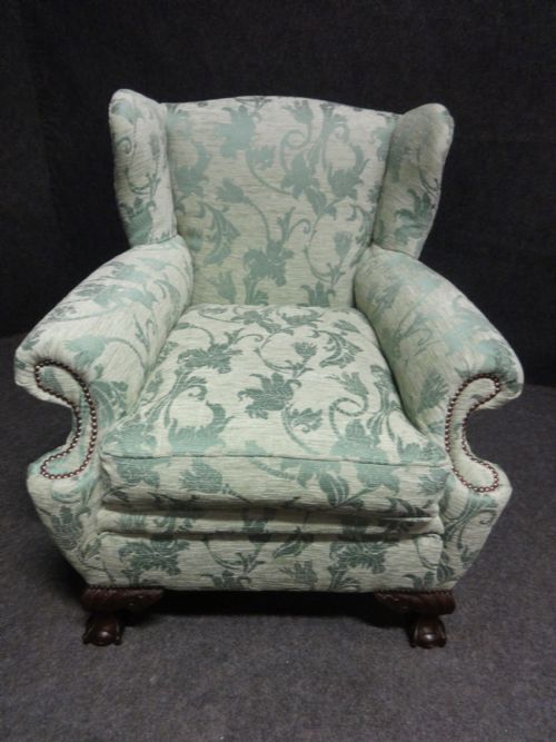 fig 1. A Lovely Pair Library Wing Back Arm Chairs