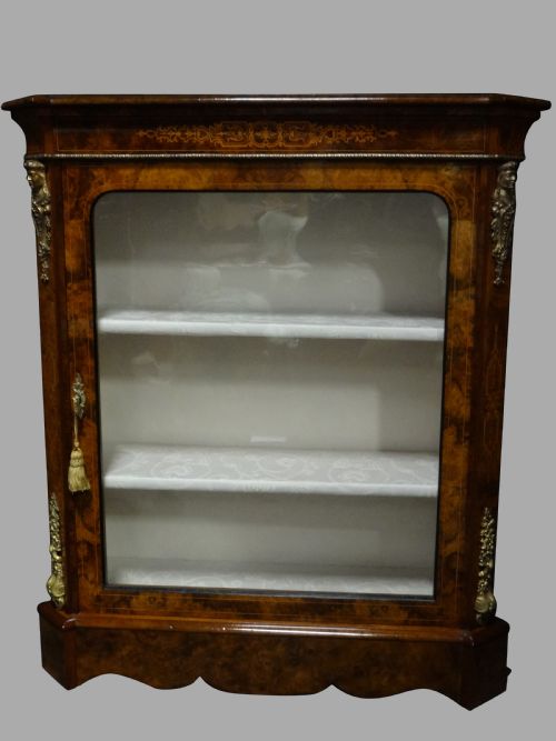 Top Quality Burr Walnut Pier Cabinet Bookcase