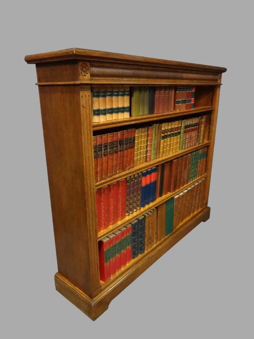 Excellent Quality Victorian Oak Open Bookcase