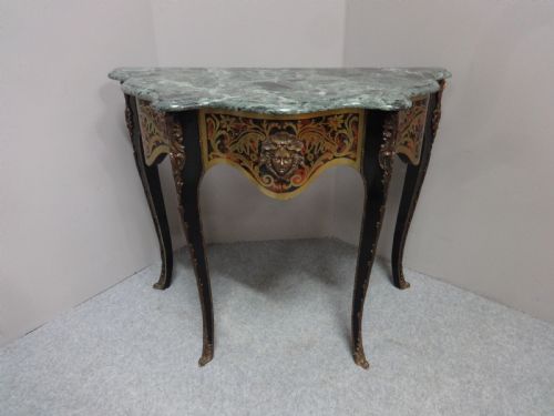 Brass Inlaid and Boule Console Table
