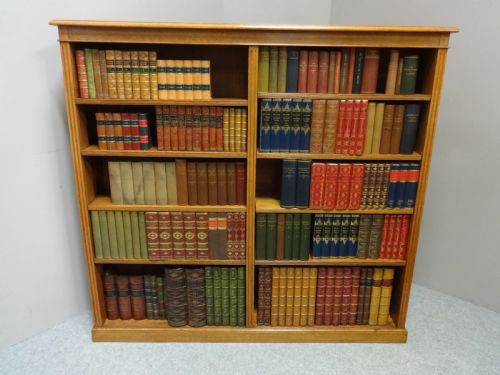 Outstanding Victorian Solid Golden Oak Open Library Bookcase