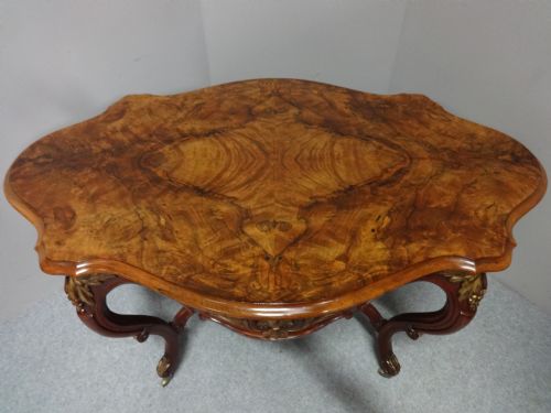 Lovely Burr Walnut & Parcel Gilt Center Table