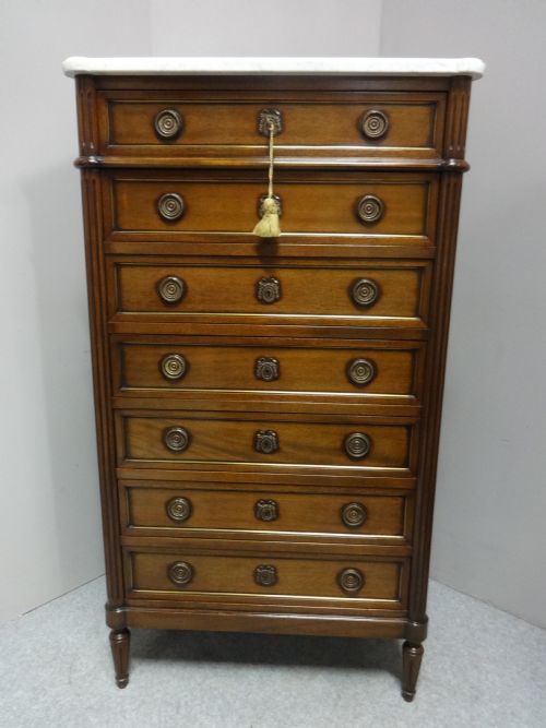 Very Good French Mahogany  Tall Chest of Drawers