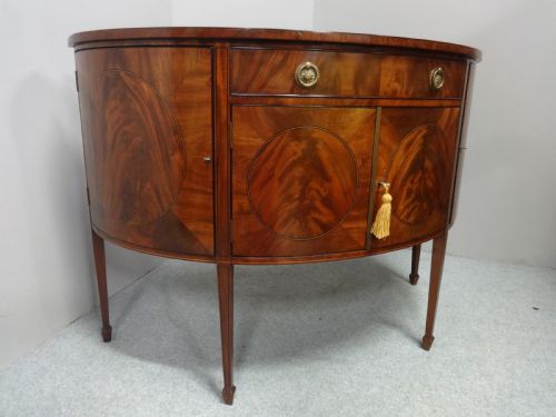 Inlaid  Mahogany Demi Loon Sideboard of Small Proportions