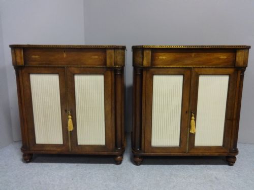 Top Quality Pair of Inlaid Dwarf Sidecabinets