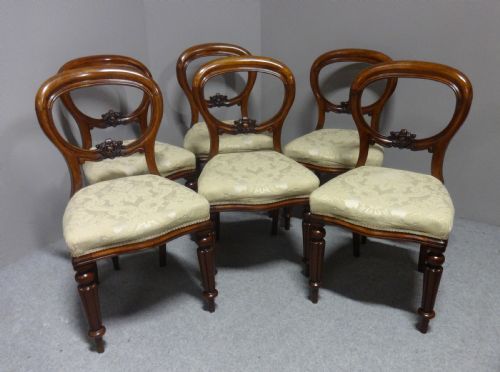 Set Six Victorian Mahogany Dining Chairs