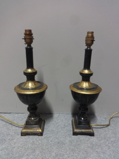 A Good Pair of Gilt Metal Lamps
