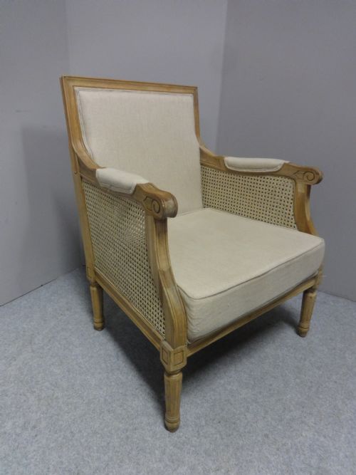 Good Bleached Oak Bergere Armchair