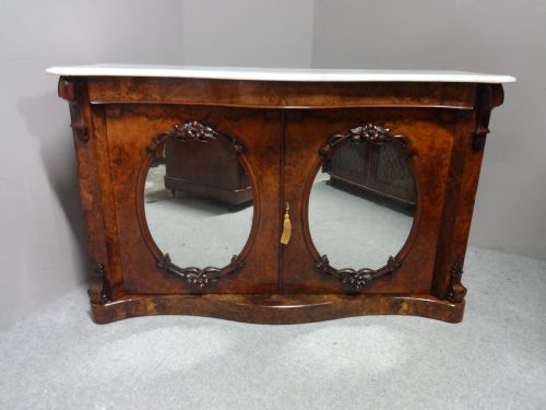 A Good Burr Walnut Serpentine Sideboard