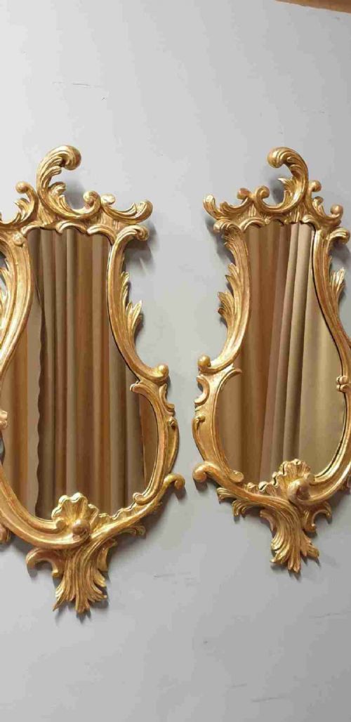 Superb Pair of Rococco Gilt Mirrors