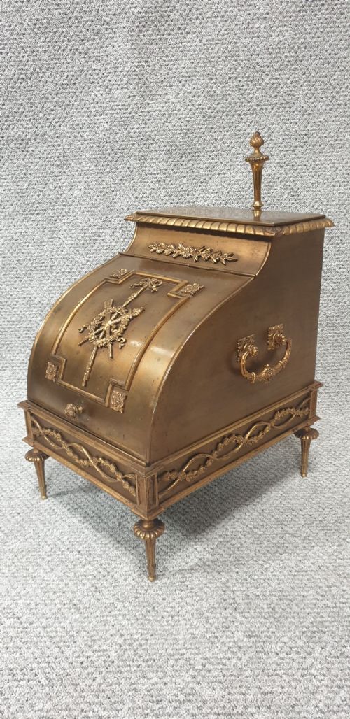 Wonderful French Brass Coal Log Bin