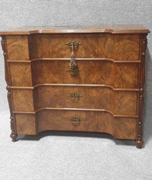Outstanding Burr Walnut Concave Chest of Drawers