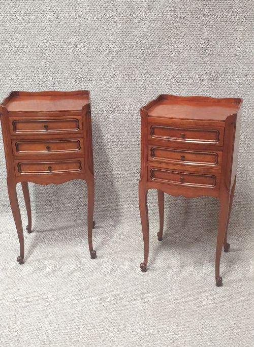 Pair French Bedside Chest of Drawers