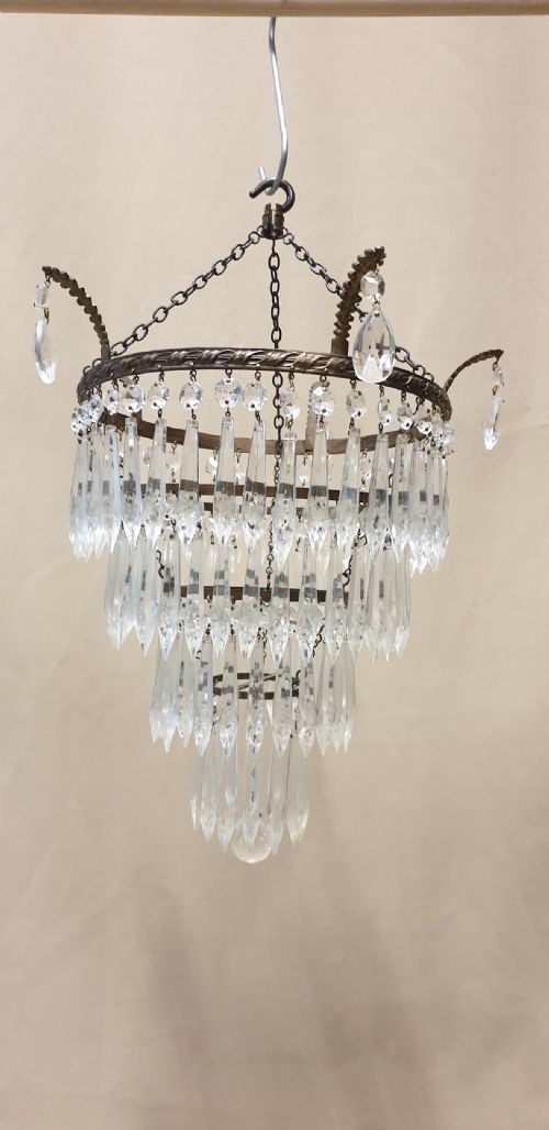 Four Tier Cut Crystal Light Fitting