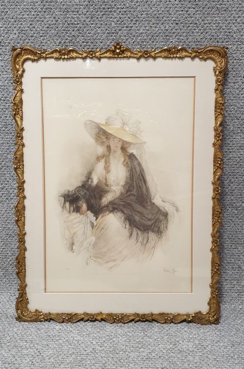 Coloured Lithograph Mary Louise Gow
