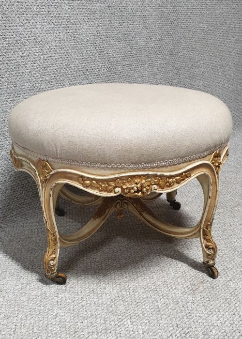 French Painted Round Stool