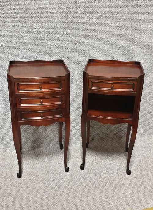 Pair French Mahogany Bedside Cabinets