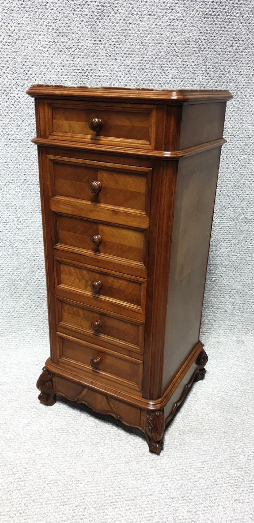 Tall French Walnut Chest of Drawers