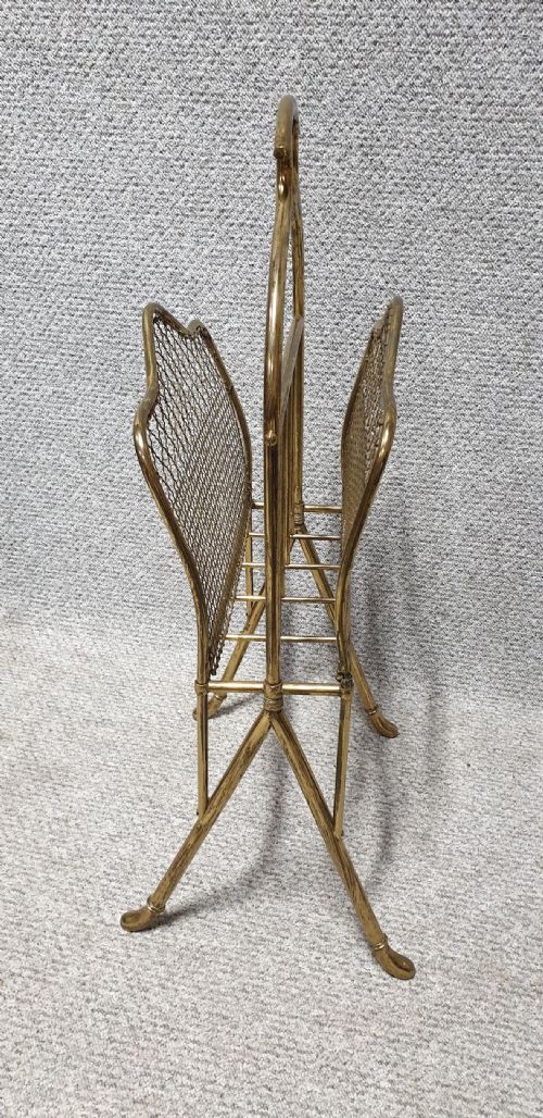 EDWARDIAN BRASS MAGAZINE RACK - ADDITIONAL PHOTO 1