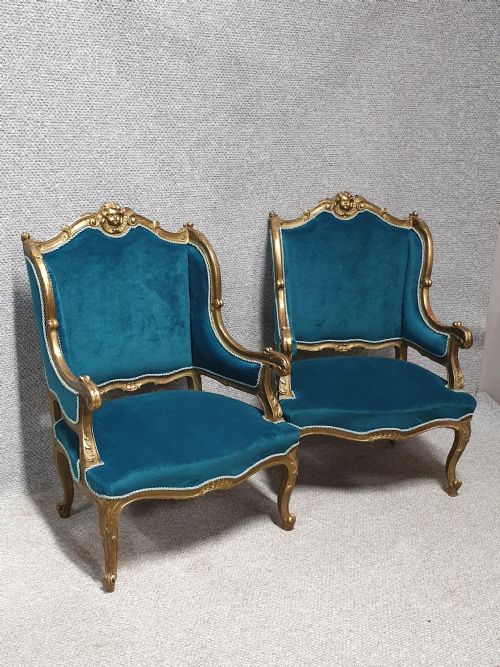 Pair French Armchairs Fauteuils
