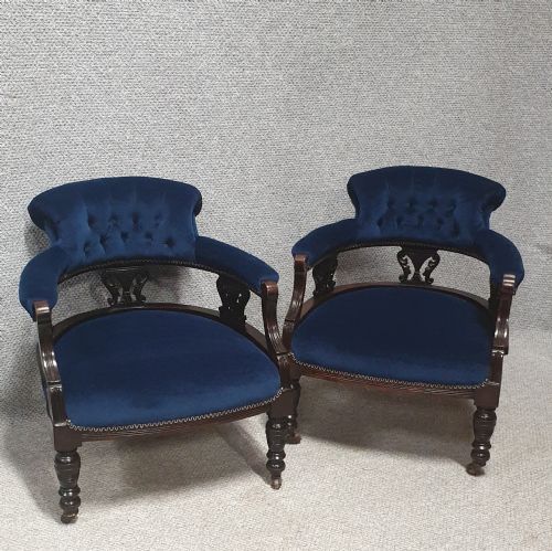 Pair Victorian Mahogany Tub Chairs