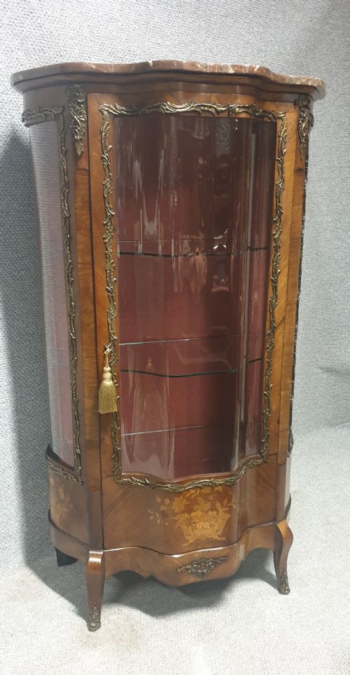 French Marquetry Display Cabinet