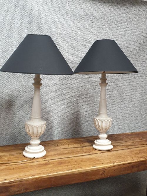 Pair of French Painted Lamps