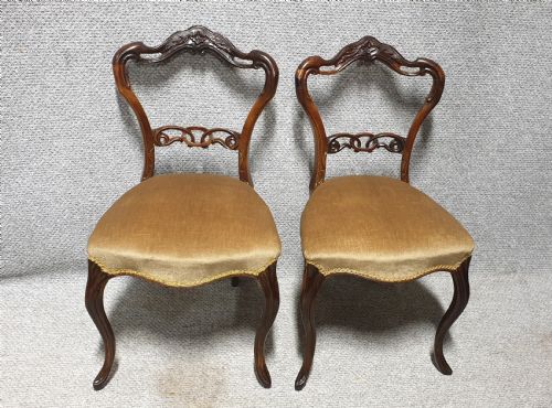 Pair Victorian Rosewood Hall Chairs
