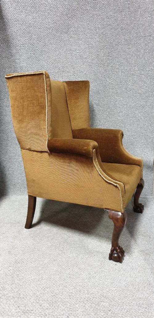 Georgian Mahogany Winged Armchair