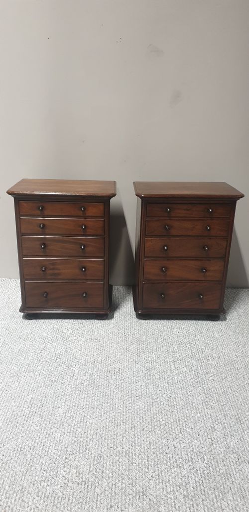 Pair Mahogany Bedside Chests of Drawers