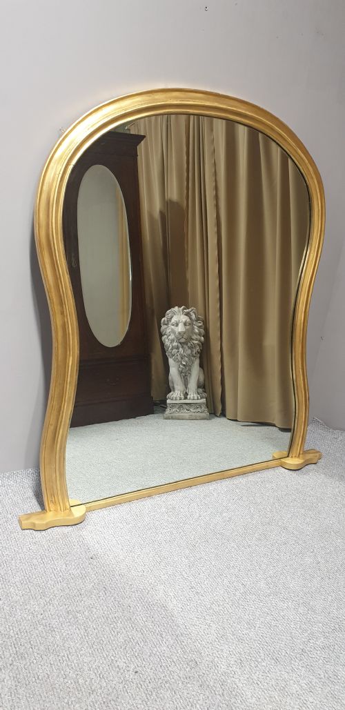 English Waisted Overmantle Mirror