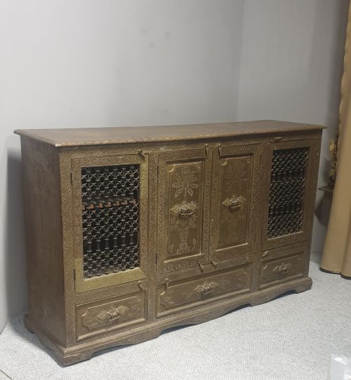 Outstanding Brass Side Cabinet Console